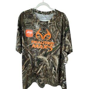 Realtree Max-5 Men's Camouflage Hunting T-Shirt 2XL Outdoor Gorpcore Oversized